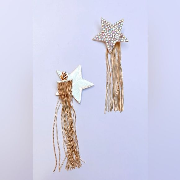Star tassel drop earrings A123 - Picture 3 of 4
